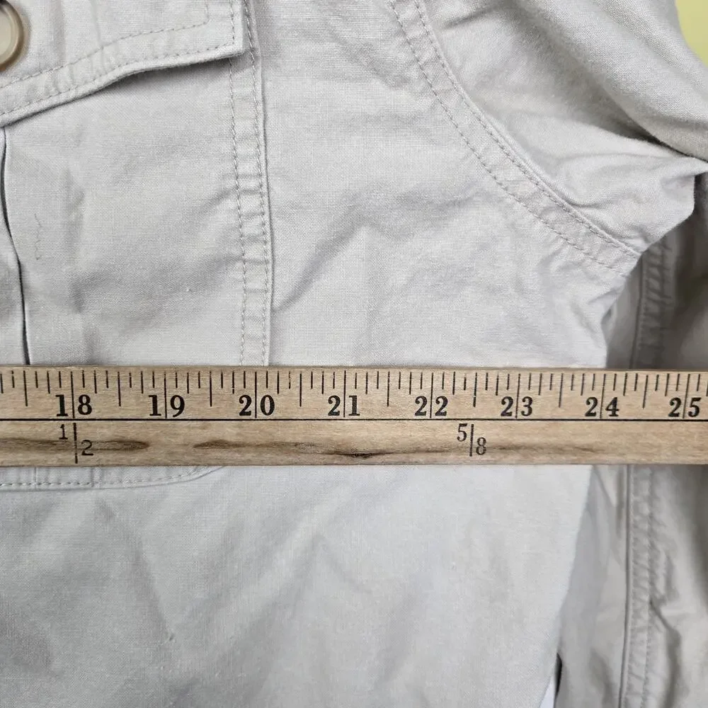 VTG Banana Republic Safari‎ Utility Jacket Khaki Beige Cotton Men's Large. Flaws